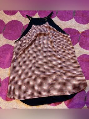 Ann Taylor Halter Tank Top with Geometric Print